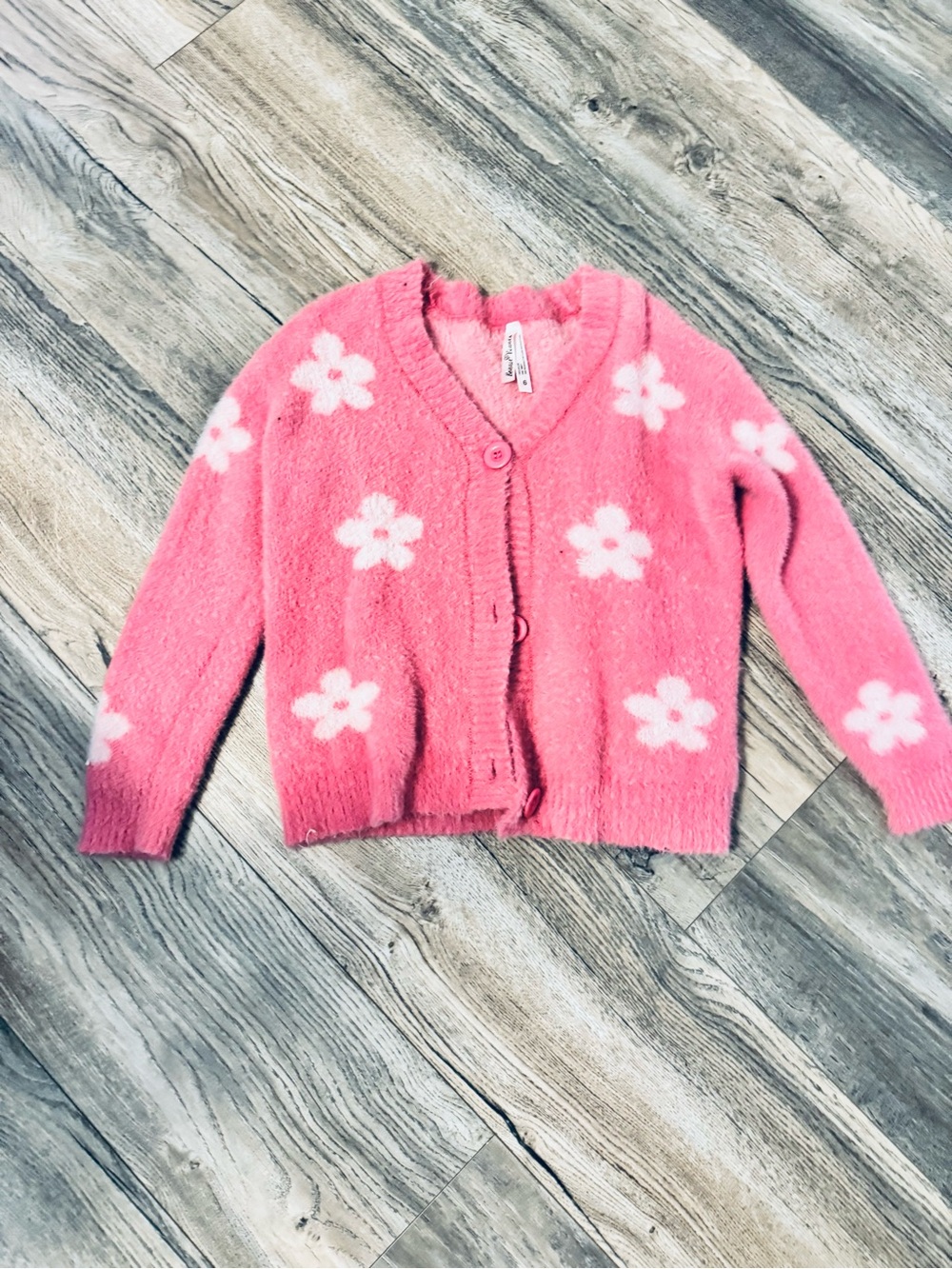 Girls Pink Floral Cardigan Jacket - Unbranded